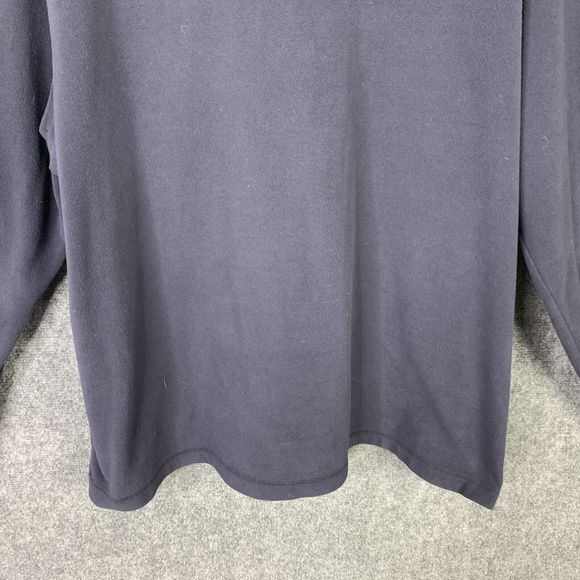 Lands End Micro Fleece 1/4 Zip Top Men XL Mock Neck Navy Blue Elastic Cuffs - Picture 10 of 11